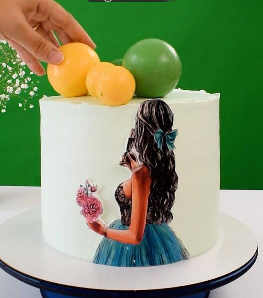 عکس چاپی دخترانه روی کیک