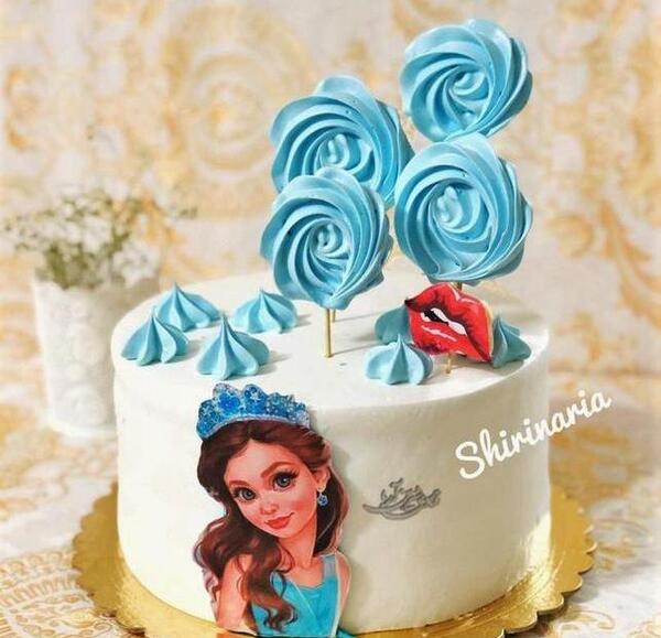 عکس چاپی دخترانه روی کیک