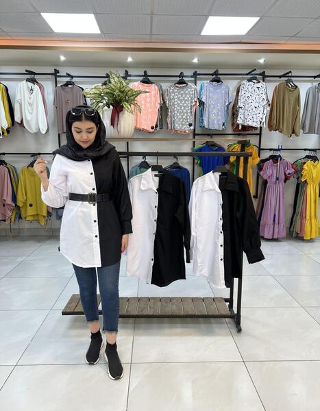 عکس مانتو دخترانه سفید مشکی