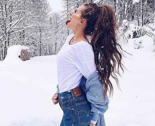 عکس دخترانه با برف