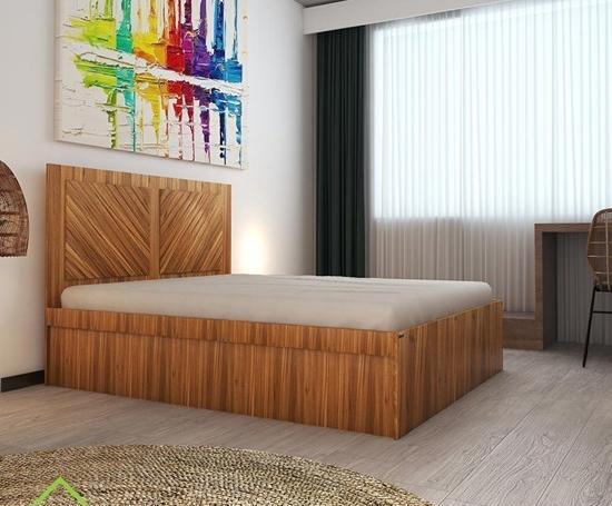 عکس تخت دونفره قهوه ای
