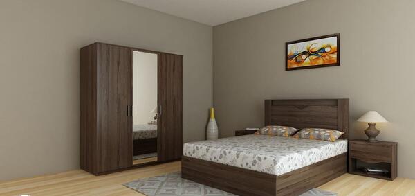 عکس تخت دونفره قهوه ای