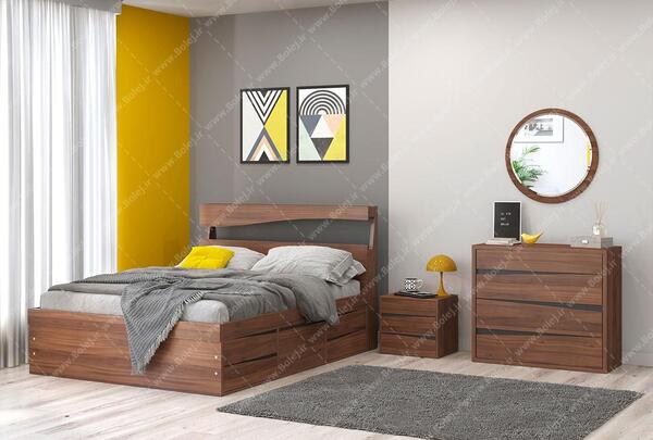 عکس تخت دونفره قهوه ای