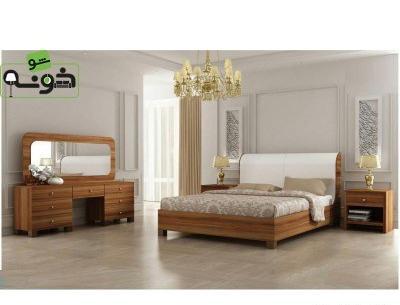 عکس تخت دونفره قهوه ای