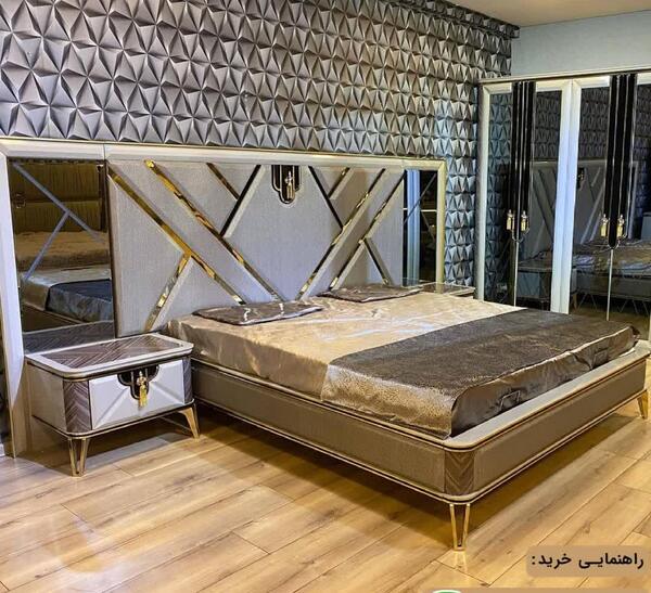 عکس تخت دونفره قهوه ای