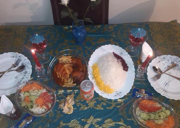 عکس شام دونفره ساده