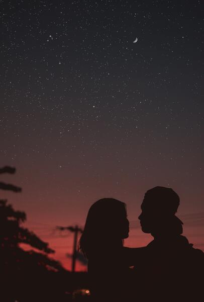 عکس دونفره در شب