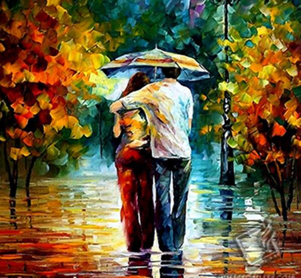 عکس دونفره زیر بارون با چتر