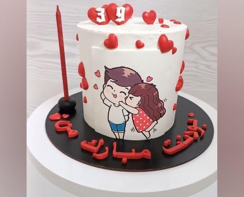 عکس کیک تولد دونفره عاشقانه