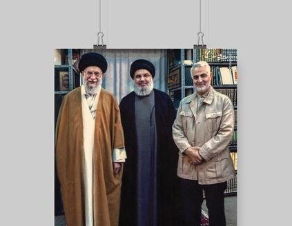 عکس سید حسن نصرالله و رهبری