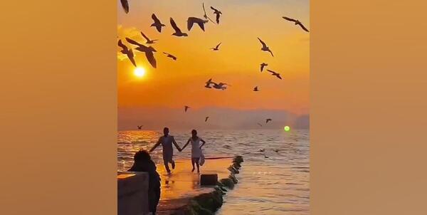 عکس غروب دونفره عاشقانه