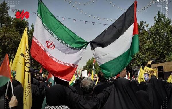 عکس پرچم ایران و فلسطین کنار هم
