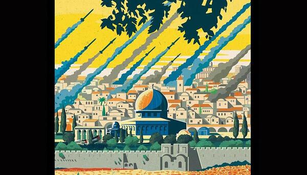 عکس پرچم فلسطین در چشمان رهبر