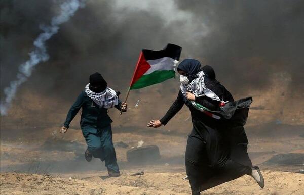 عکس دختر با پرچم فلسطین