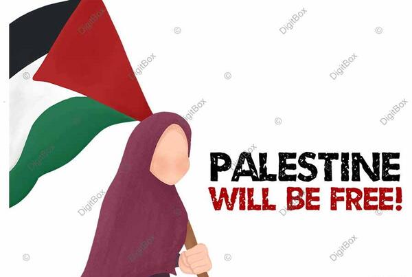 عکس دختر با پرچم فلسطین