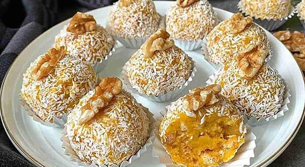 عکس تزیین دسر کدو حلوایی
