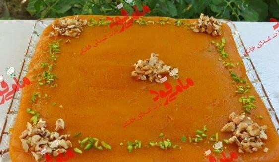 عکس تزیین دسر کدو حلوایی