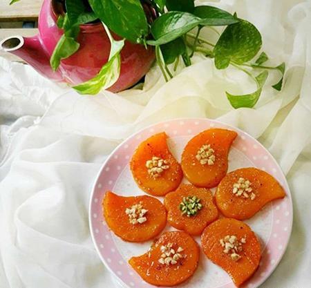 عکس تزیین دسر کدو حلوایی