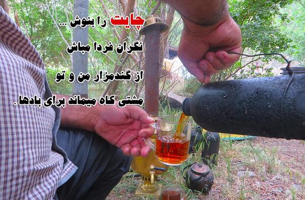 عکس چایی آتیشی در طبیعت