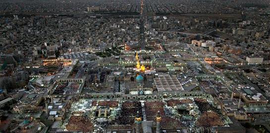 عکس از نمای بالای حرم امام رضا