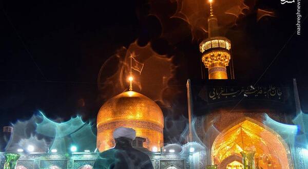 عکس حرم امام رضا در شب شهادتش