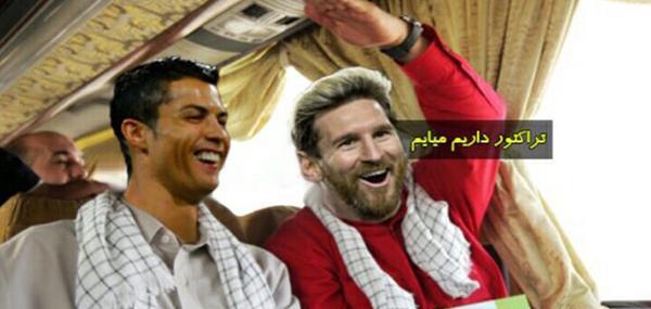 مسي ورونالدو عکس رونالدو و مسی خنده دار