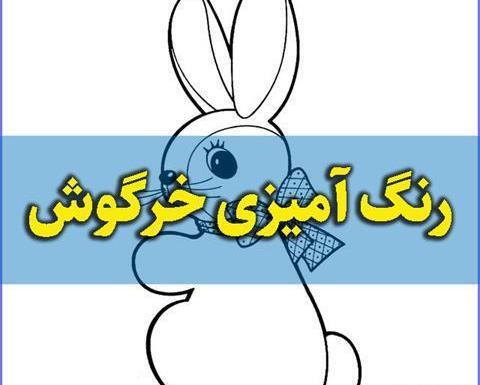عکس نقاشی خرگوش رنگ شده