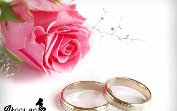 عکس گل با حلقه ازدواج