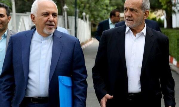 عکس خنده دار ظریف و پزشکیان