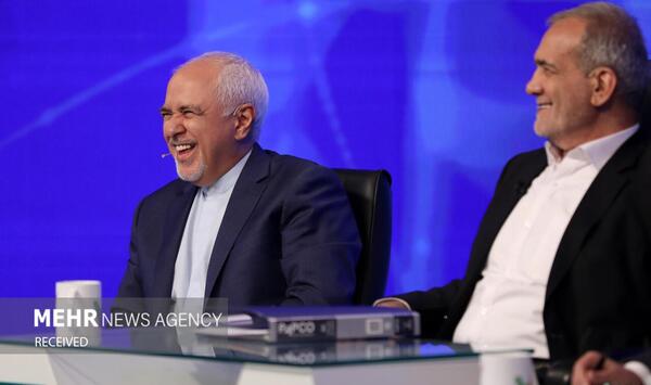 عکس خنده دار ظریف و پزشکیان