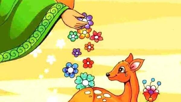 عکس نقاشی بچگانه آهو