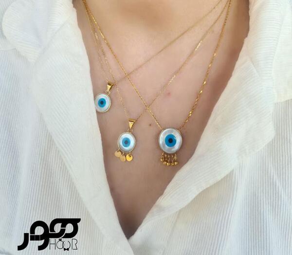 عکس گردنبند طلا دخترانه چشم نظر