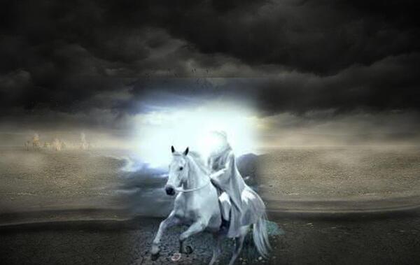 عکس امام زمان بر روی اسب