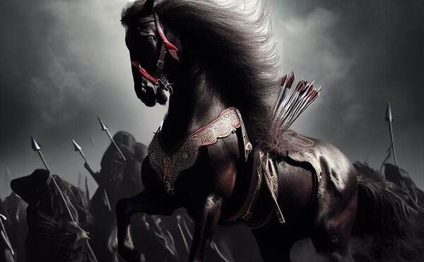 عکس امام زمان بر روی اسب