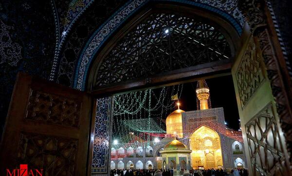 عکس حرم امام رضا در شب میلاد