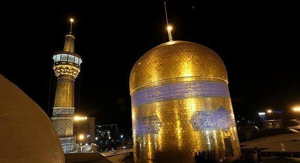 عکس حرم امام رضا در شب میلاد