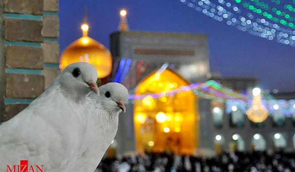 عکس حرم امام رضا در شب میلاد