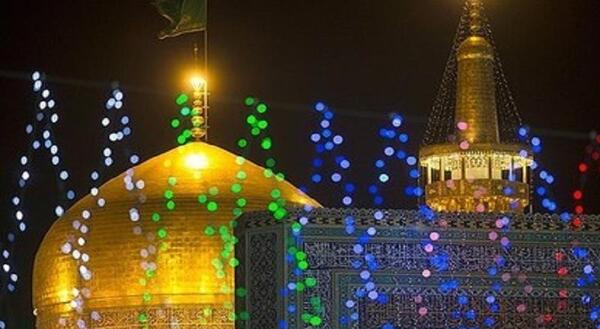 عکس حرم امام رضا در شب میلاد
