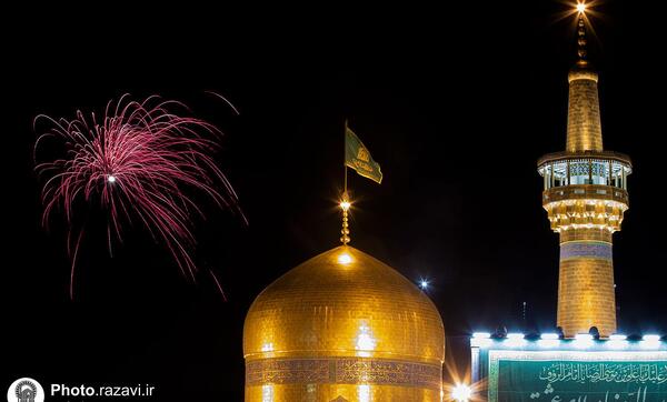 عکس حرم امام رضا در شب میلاد