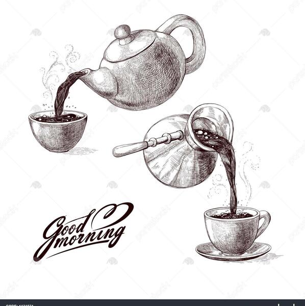 عکس دله قهوه و قوری چای