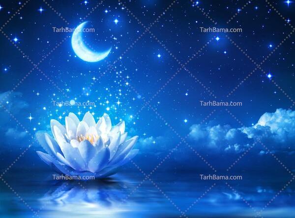 عکس تصویر زمینه ماه و ستاره