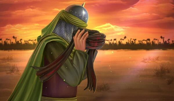 عکس حضرت علی اکبر در آغوش امام حسین