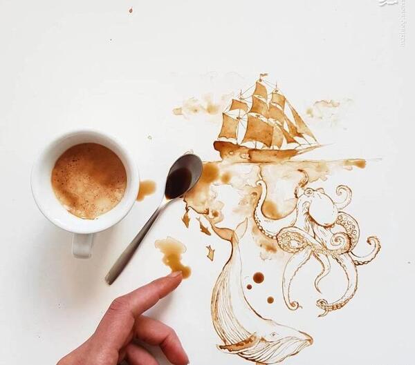 عکس فنجان چای نقاشی