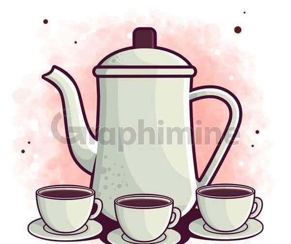 عکس فنجان چای نقاشی