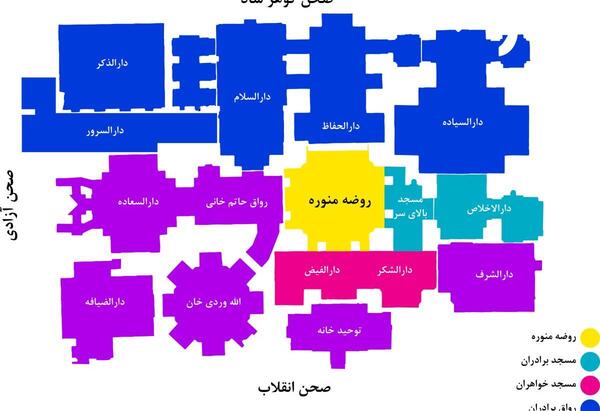 عکس رواق های حرم امام رضا
