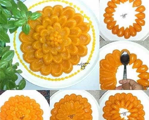تزیین حلوا با قاشق و چنگال عکس