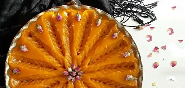 تزیین حلوا با قاشق و چنگال عکس