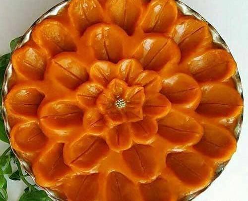 تزیین حلوا با قاشق و چنگال عکس