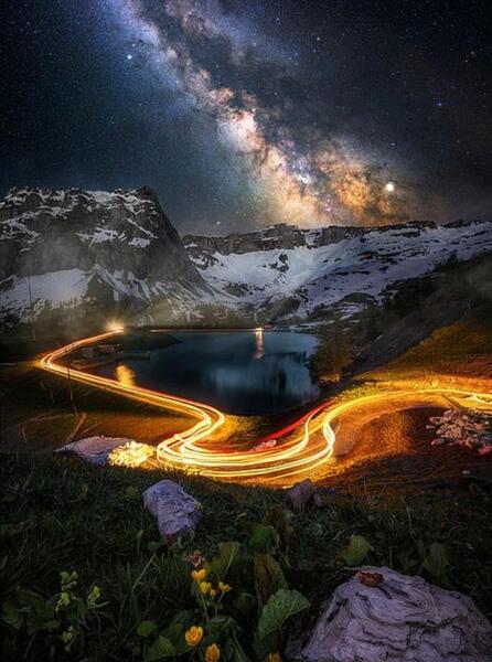عکس اسمان پرستاره در شب