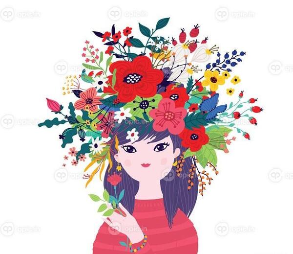 عکس دختر بهار نقاشی